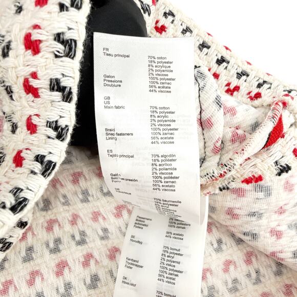 MAJE Irona Tweed Skort in Ecru, Red, & Navy FR36|S - Picture 8 of 10